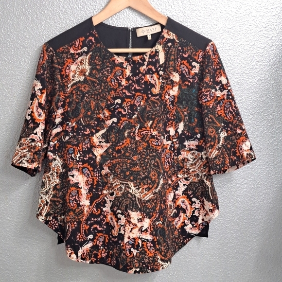 Wayf Floral & Paisley Side Slit Blouse  Size M - Picture 6 of 13